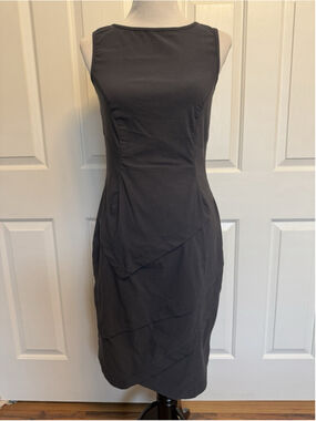 Porto San Francisco Dress NWT Gray Layered Minimalist Lagenlook Midi